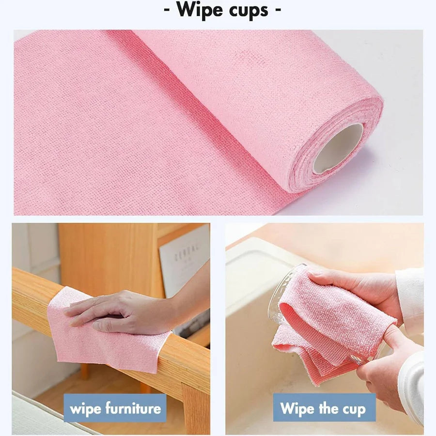 Reusable Kitchen Cleaning Cloth Roll | Absorbent Microfiber Towels
