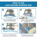 Reusable Ziplock Vacuum Storage Space Saver Plastic Bags