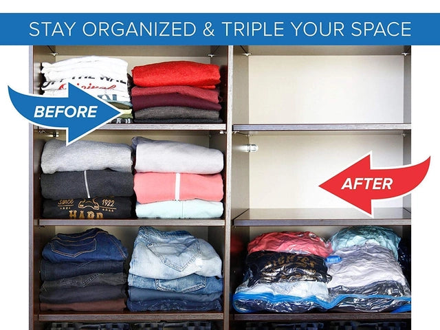Reusable Ziplock Vacuum Storage Space Saver Plastic Bags