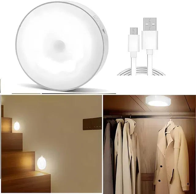 Motion Sensor Light for Home with USB Charging Wireless LED Night Light (Pack of 2)